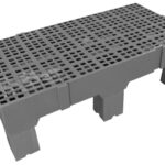 Piso plástico 41x82x25cm cinza