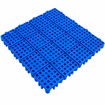 Estrado piso plástico flexível modular antiderrapante 24x24cm cor azul