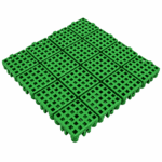Estrado piso plástico flexível modular antiderrapante 24x24cm cor verde